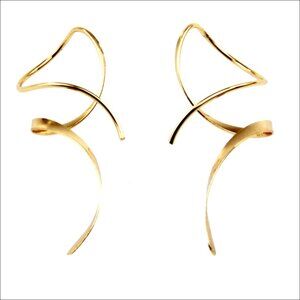 14K Gold Spiral Threader Dangle Earrings Handmade Adjustable Length